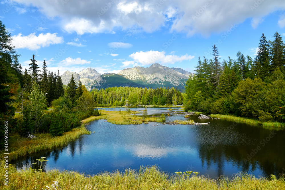 Beautiful view of New Strbske Pleso, High Tatras National Park, Slovakia, Europe