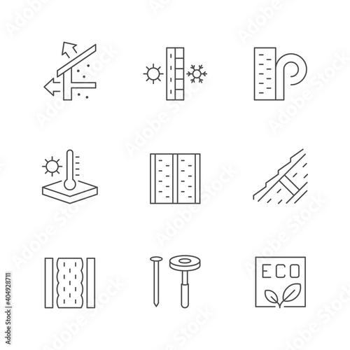 Set line icons of insulation