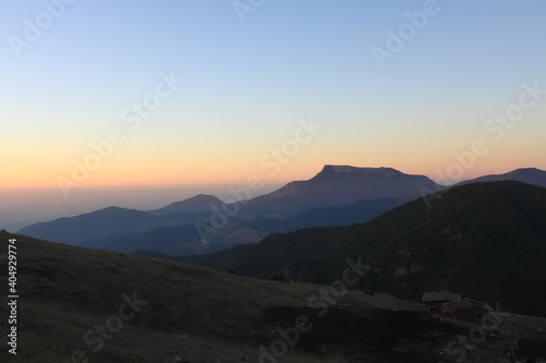 sunset in the mountains