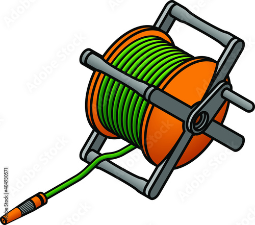 A garden hose reel.