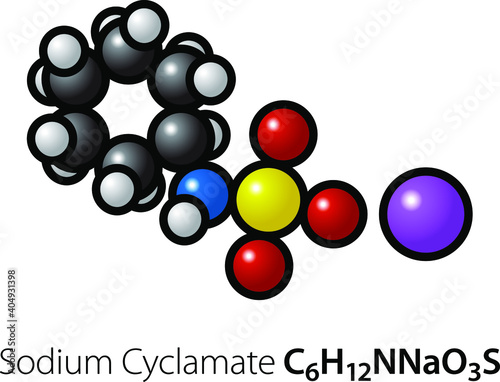 A molecule of the artificial sweetener sodium cyclamate. photo