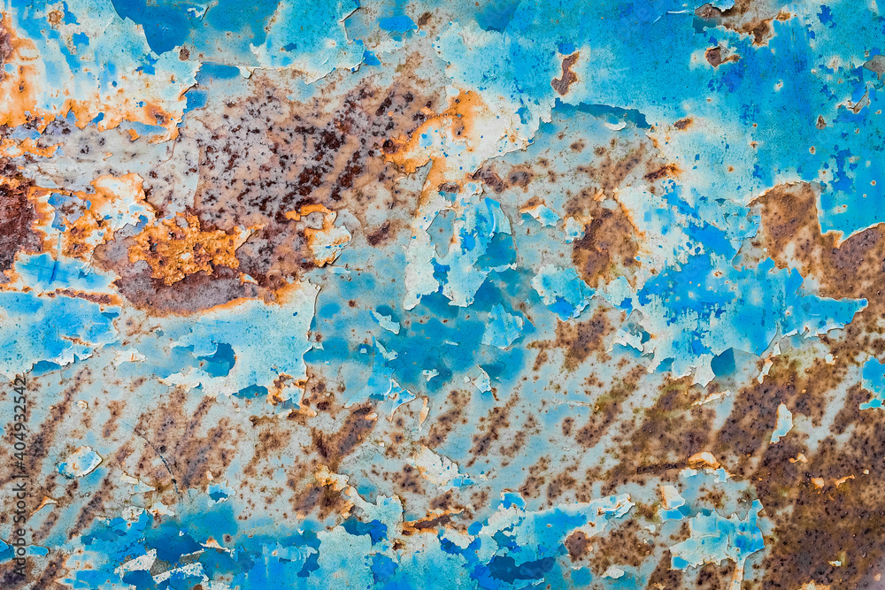Old dirty metal rusty abstract pattern blue peeling paint wall texture background Old dirty metal rusty abstract pattern blue peeling paint wall texture background
