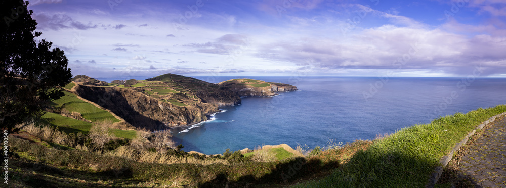 Great landscape, at the Azores islands, viewpoint Santa Iria.