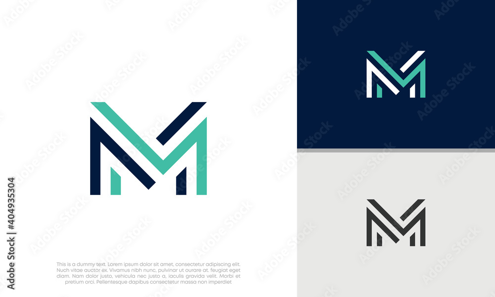 Initials M MM logo design. Initial Letter Logo. Initials M MM logo design. Initial Letter Logo.