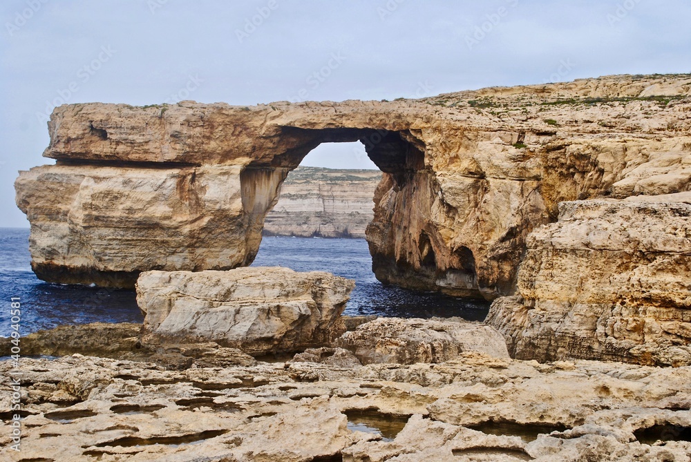 The Azure Window, also known as the Dwejra Window, was a 28-metre-tall natural arch on the island of Gozo in Malta. The limestone feature, which was in Dwejra Bay. It collapsed on 8 March 2017.