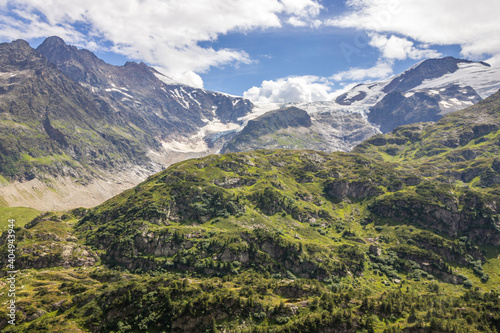 High mountain road through the Susten Pass in the Swiss Alps