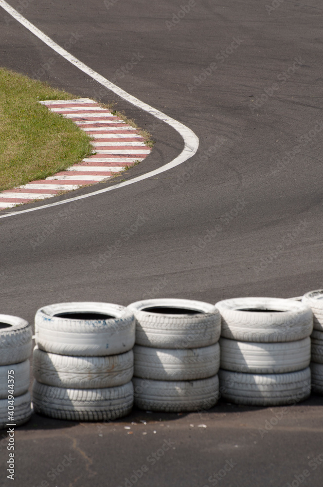 sleek asphalt and danger at the bend of the motorbike track, motoGP