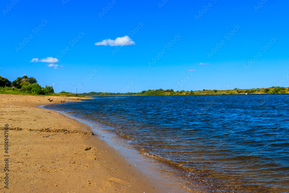 Fototapeta premium View of the Oka river in Russia