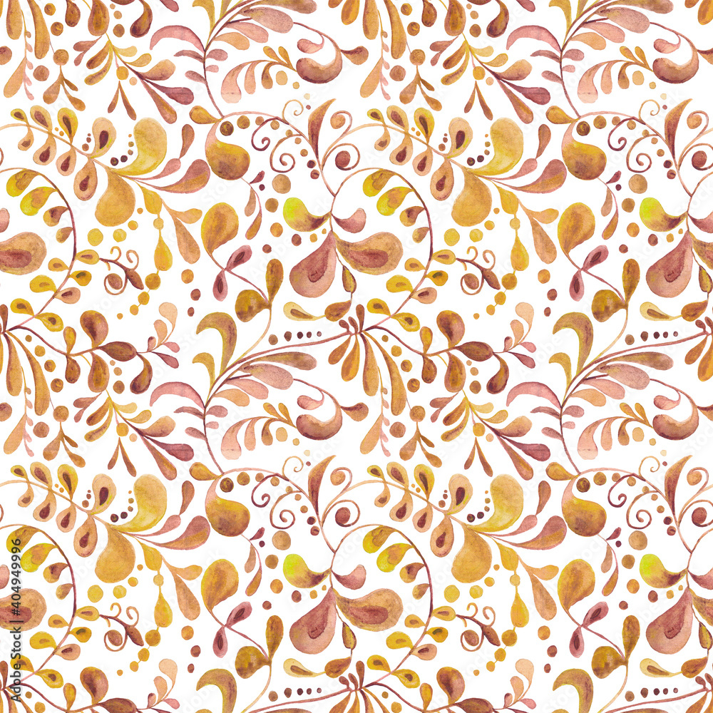 Seamless watercolor pattern of flowers . Hand drawn watercolor pattern. Suitable for invitations, wrapping paper, textiles, fabric, packaging