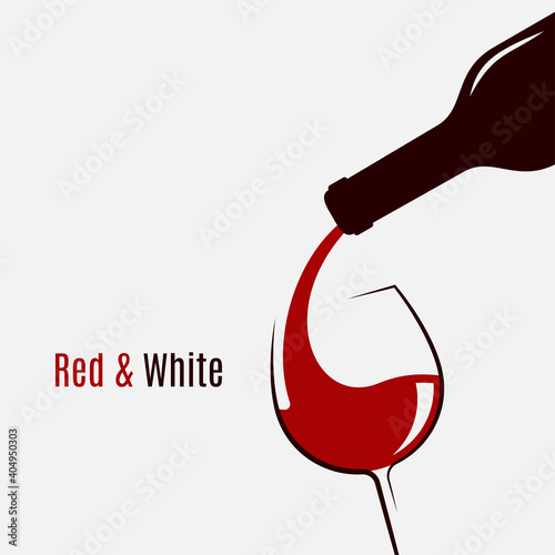 Wine bottle logo. Wine glass and bottle on white