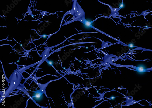 Brain cells with electrical firing © rolffimages