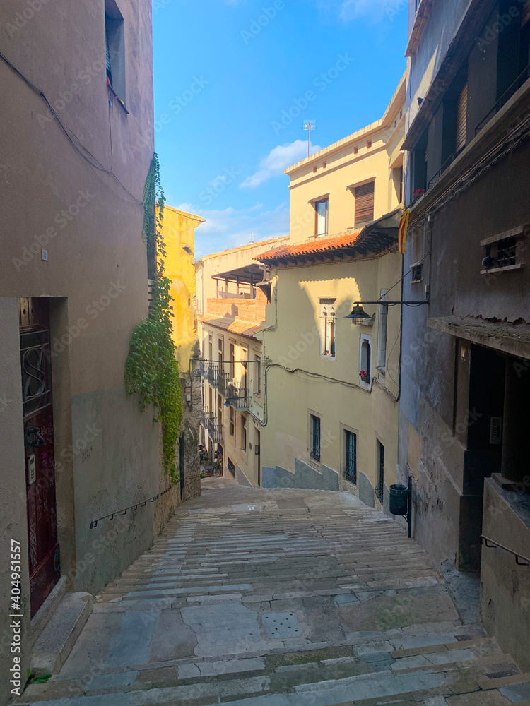 street in the old town with stairs