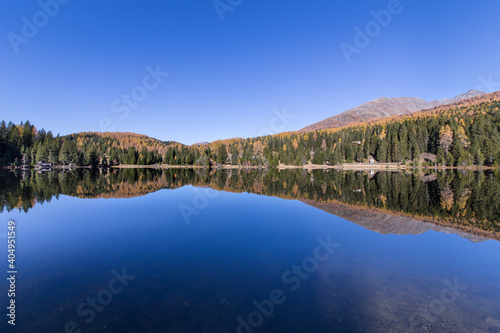 Idyllic alpine lake in the mountains of Austria