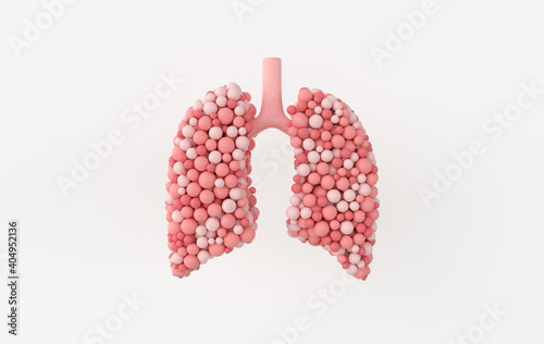 Human respiratory system anatomy concept. Healthy lungs. World Tuberculosis day, lung cancer day. 3d rendering photo