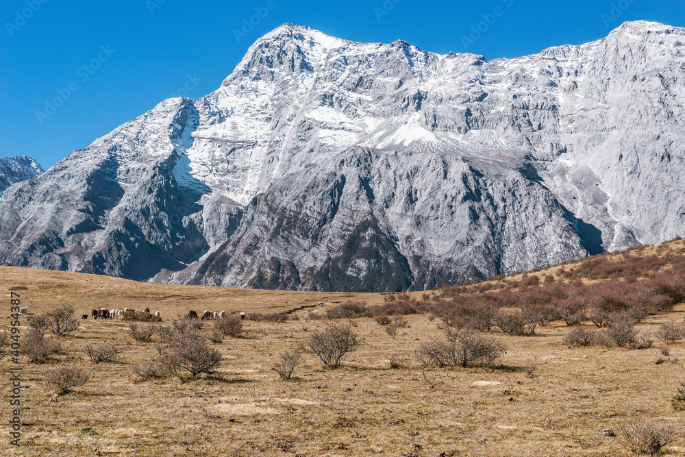Mountain view at day time by Lijiang. Yunnan province. Mountain view at day time by Lijiang. Yunnan province.