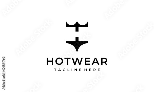 initial letter H with undearwear silhouette logo design template