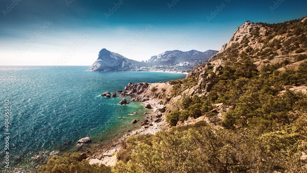 Seascape on the Crimean peninsula near the towns of Sudak