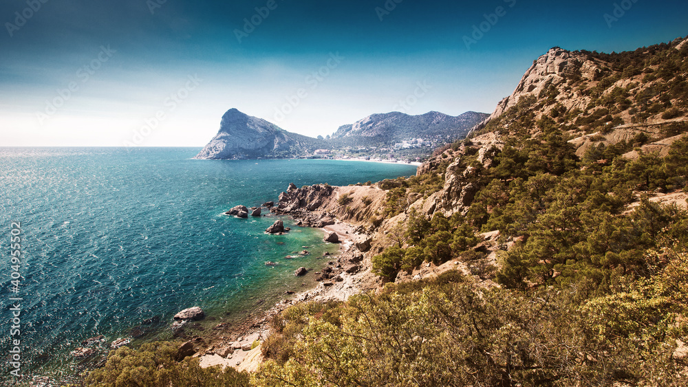 Φωτογραφία Seascape on the Crimean peninsula near the towns of Sudak