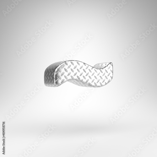 Tilda symbol on white background. Aluminium 3D rendered sign with checkered plate texture. © Whitebarbie