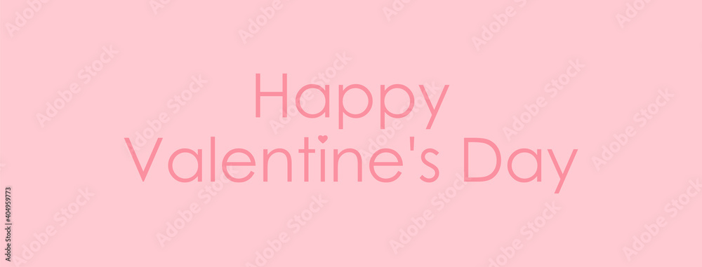 Heppy Valentine's Day text poster, banner on pink background. Vector