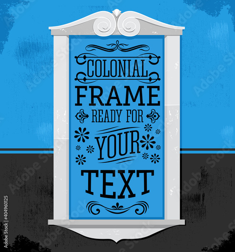 Colonial Frame vector illustration, ready to place your text or design.