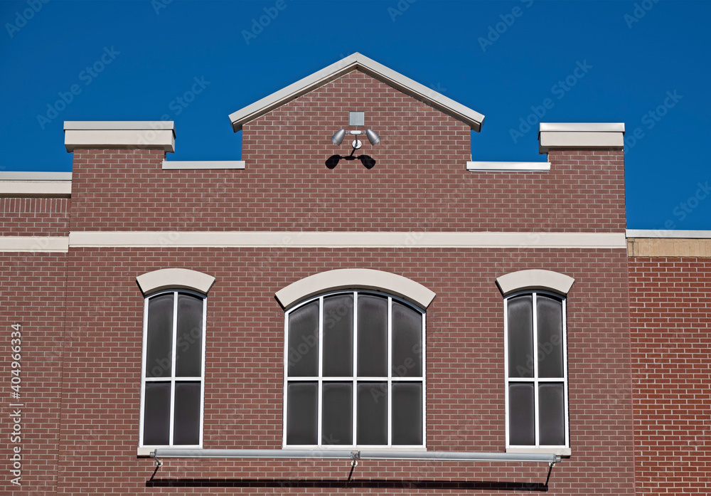 Brick facade with architectural features