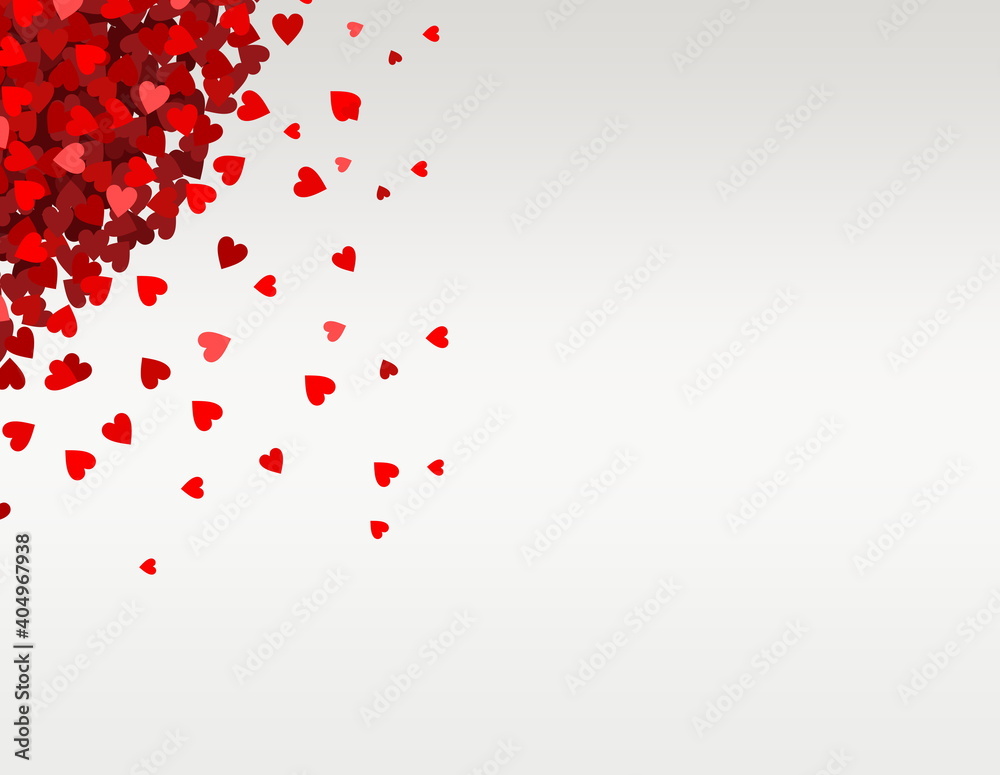 Valentine's Day background with hearts and grey color