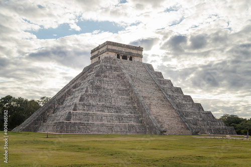 Mayan pyramid of Kukulcan El Castillo in Chichen Itza  Mexico