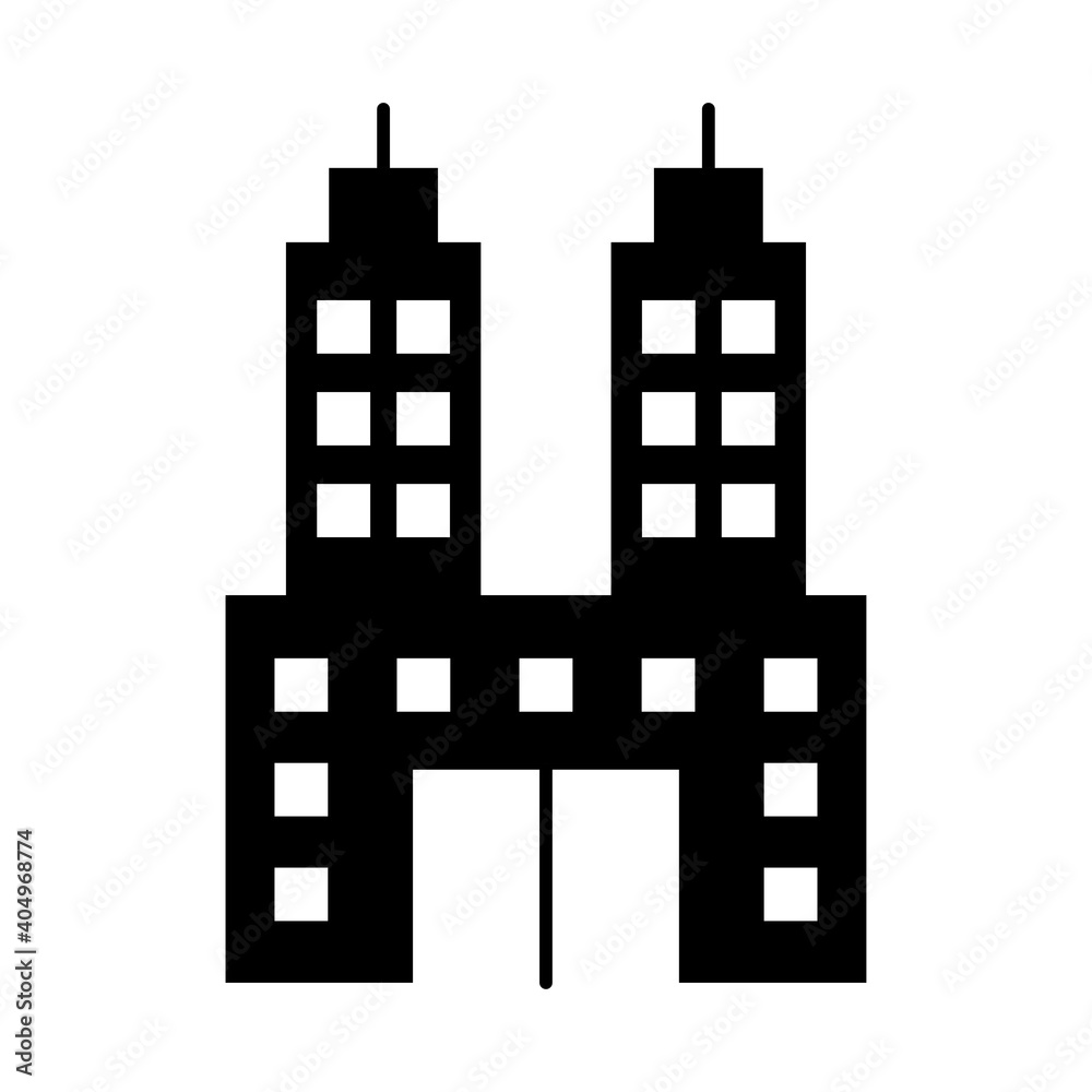 icon of hotel building, silhouette style icon of hotel building, silhouette style