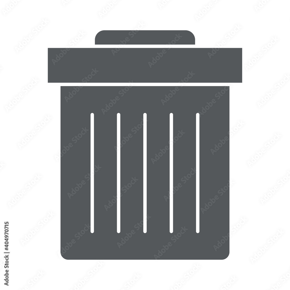 trash can icon, silhouette style trash can icon, silhouette style