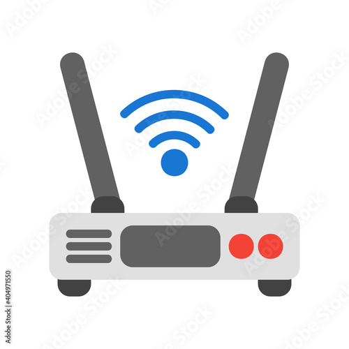 Router icon vector illustration in flat style about internet of things for any projects