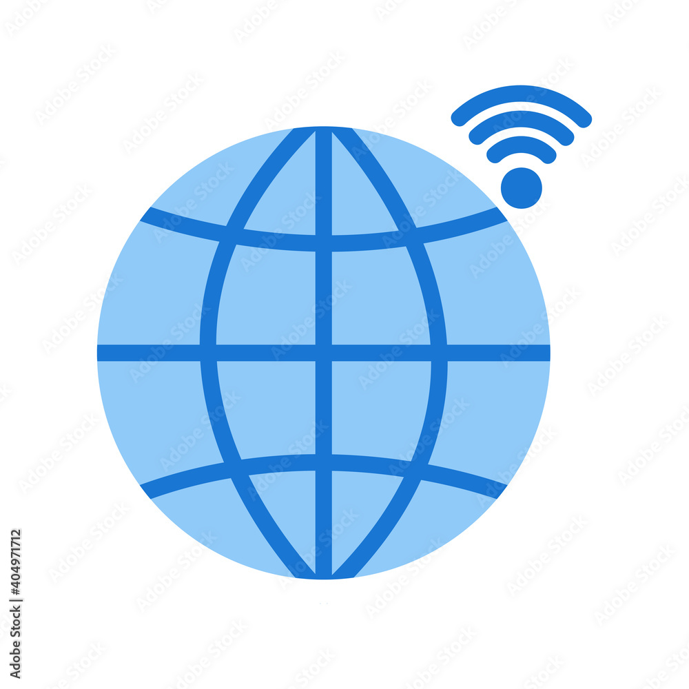 Globe icon vector illustration in flat style about internet of things for any projects Globe icon vector illustration in flat style about internet of things for any projects