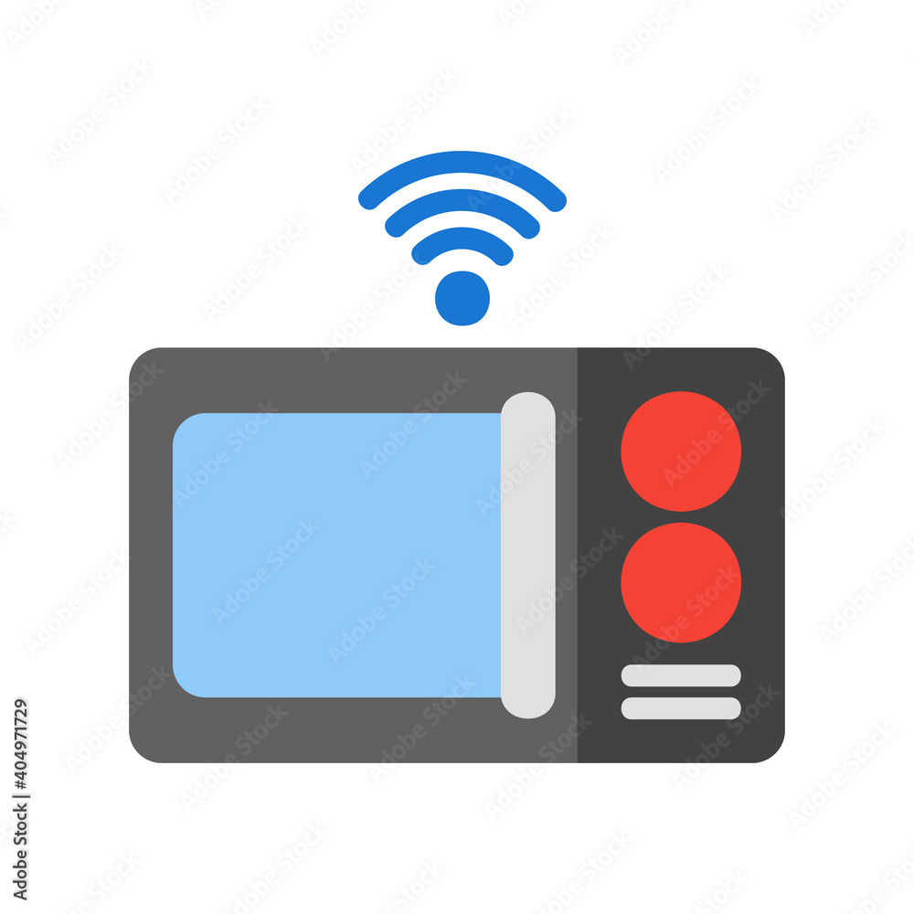Microwave icon vector illustration in flat style about internet of things for any projects Microwave icon vector illustration in flat style about internet of things for any projects