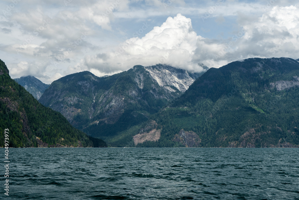 Mountains from the ocean surface view