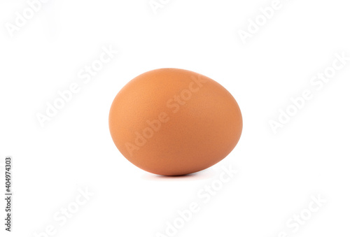 Chicken brown egg isolated on white background.