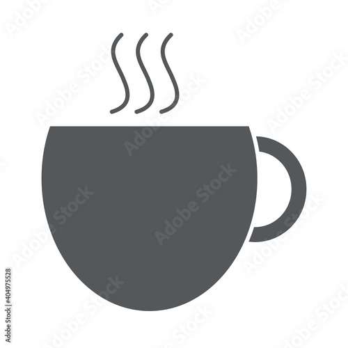 hot coffee mug icon, silhouette style