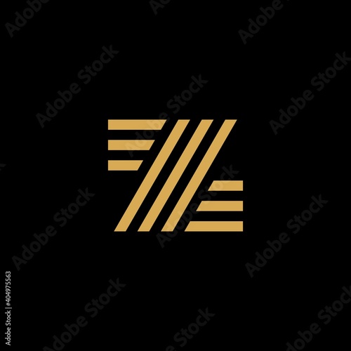 Letter Z creative modern monogram logo, many parallel lines smooth geometric shapes