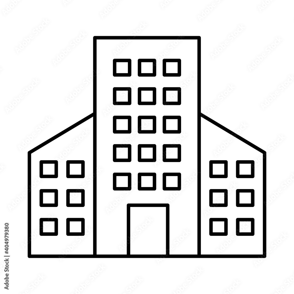 apartaments building icon, line style