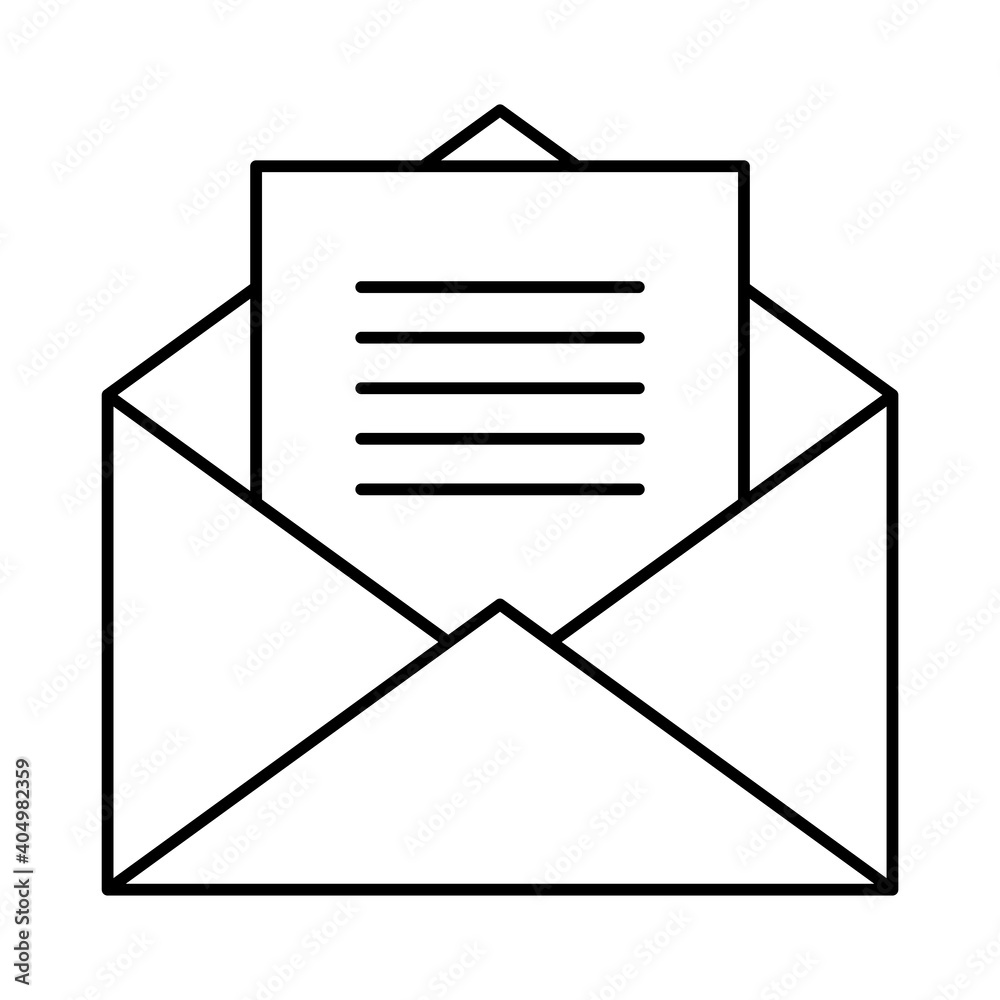 envelope and page, line style envelope and page, line style