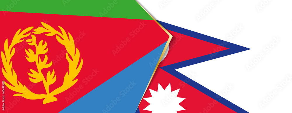 Eritrea and Nepal flags, two vector flags. Eritrea and Nepal flags, two vector flags.