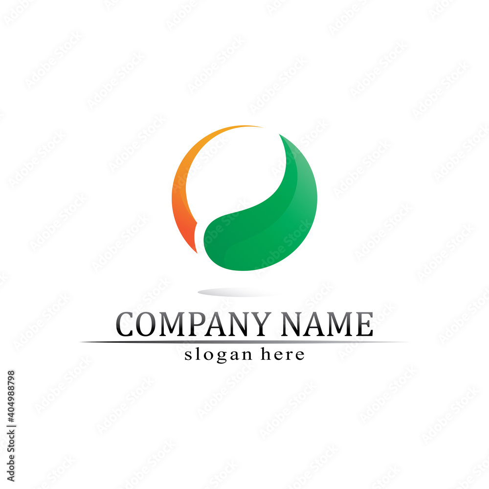 Tree leaf vector and green logo design friendly concept health and nature logo and symbol