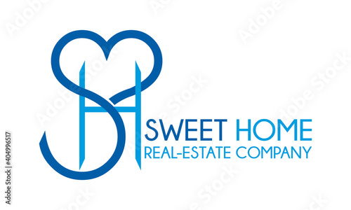 Sweet Home real estate company logo vector design template