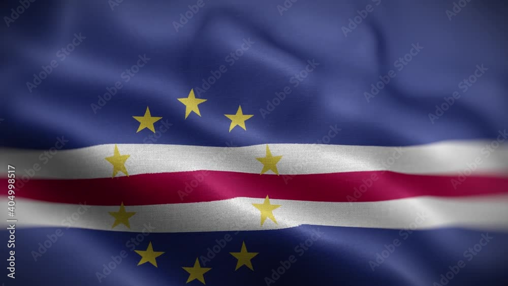 Cape Verde Flag Textured Waving Front Background HD