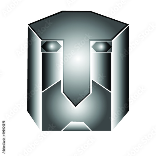 illustration of a icon, logo, banner, vector, steel, iron, 3d