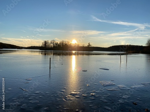 sunset over the lake