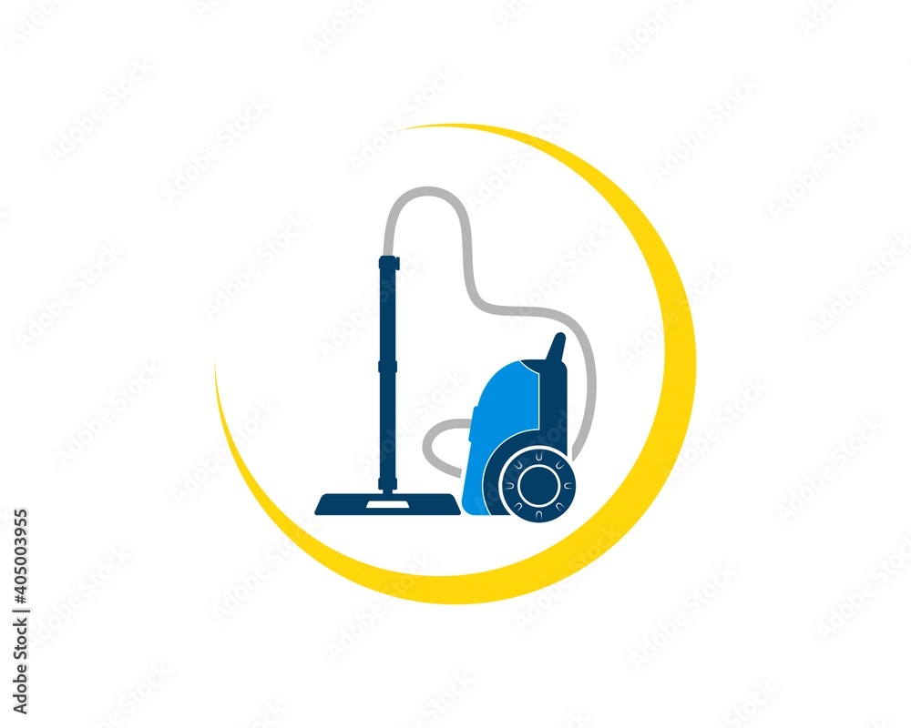 Vacuum cleaner with yellow swoosh Vacuum cleaner with yellow swoosh