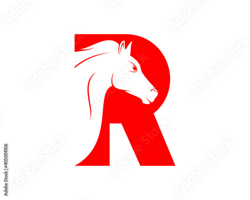 R Letter with horse inside