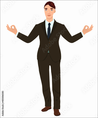 A businessman with ok signs.