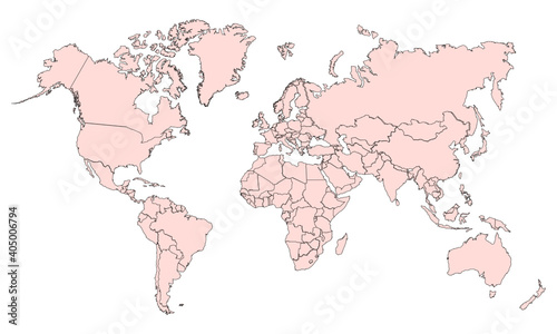 Country Strok with Map of the world