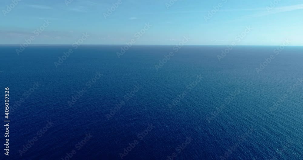 Aerial view with a drone the Mediterranean Sea with only the blue water all over the horizon 4K Aerial view with a drone the Mediterranean Sea with only the blue water all over the horizon 4K